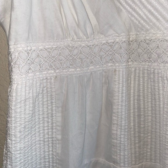 style co white Crochet eyelet tank long beach dress 8p lagen cottage fairy - Picture 5 of 16